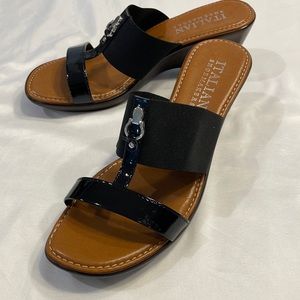 New! Italian Shoemakers black sandals, made in Italy, size 10